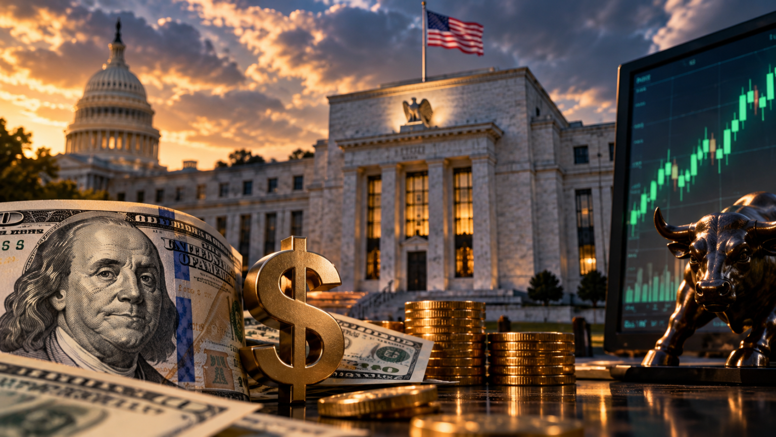 US dollar and Federal Reserve representing rising interest rate expectations