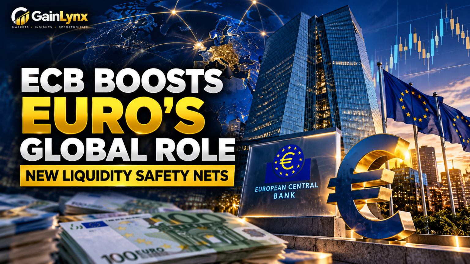 ECB euro liquidity safety nets designed to strengthen the euro's global role